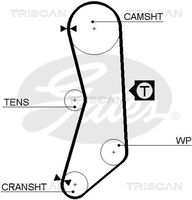 TRISCAN 86455544XS - Correa dentada