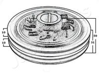 JAPANPARTS PU-500 - Polea, cigüeñal