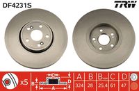 TRW DF4231S - Disco de freno - TRW SINGLE