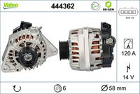 VALEO 444362 - Alternador - VALEO RE-GEN REMANUFACTURED