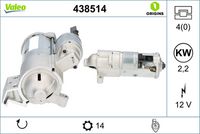 VALEO 438514 - Motor de arranque - VALEO ORIGINS NEW OE TECHNOLOGY