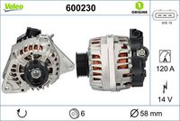 VALEO 600230 - Alternador - VALEO ORIGINS NEW OE TECHNOLOGY