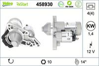 VALEO 458930 - Motor de arranque - VALEO RE-GEN REMANUFACTURED STOP&START