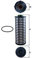 MAHLE OX1152D - Filtro de aceite