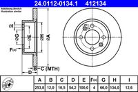 ATE 412134 - Disco de freno