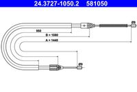 ATE 581050 - Cable de accionamiento, freno de estacionamiento