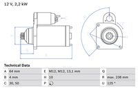 BOSCH 0986022770 - Motor de arranque