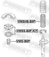 FEBEST VWSS-B8F-KIT - Cojinete columna suspensión