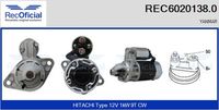 RECOFICIAL REC60201380 - Motor de arranque