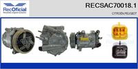 RECOFICIAL RECSAC700181 - Compresor, aire acondicionado - Genuine