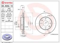 BREMBO 09.A352.10 - Disco de freno