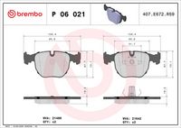 BREMBO P06021 - Juego de pastillas de freno - PRIME LINE