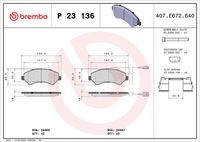 BREMBO P23136 - Juego de pastillas de freno - PRIME LINE