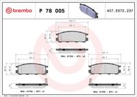 BREMBO P 78 005 - Juego de pastillas de freno