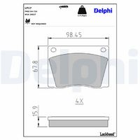 DELPHI LP17 - Juego de pastilla, freno de estacionamiento de disco