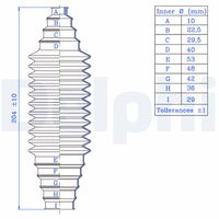 DELPHI TBR1000 - Juego de fuelles, dirección